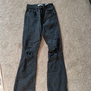 Women's Black Distressed Jeans